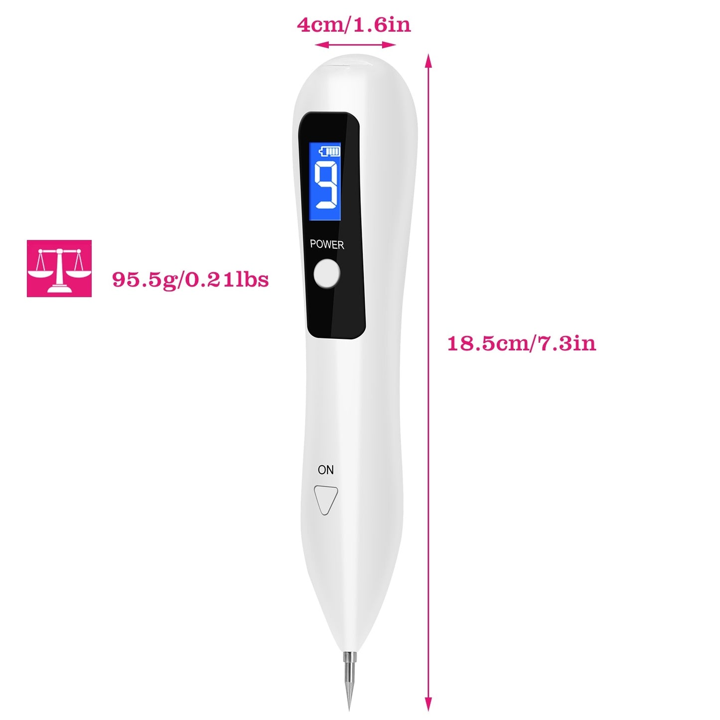 Skin Tag Repair Kit Portable Beauty Equipment Multi-Level With Home Usage USB Charging LCD Level Adjustable 6 Replaceable Needles