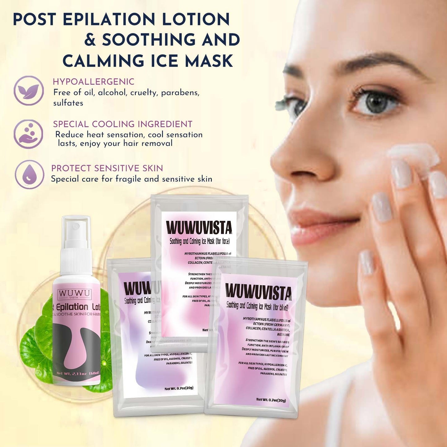 Waxing Kit WUWUVISTA 23 Items Hair Removal Wax Kit With Wax Warmer Waxing Beads For Face, Brazilian, Full Body, Bikini, Sensitiive Skin  Skin Suitable For Plugs Of American, European Specification